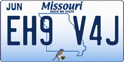 MO license plate EH9V4J