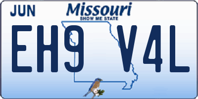 MO license plate EH9V4L