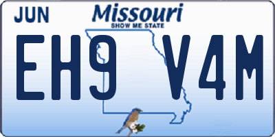 MO license plate EH9V4M