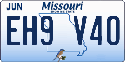MO license plate EH9V4O