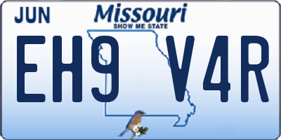 MO license plate EH9V4R