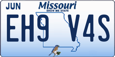 MO license plate EH9V4S