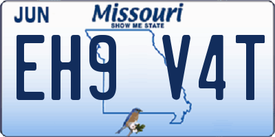MO license plate EH9V4T