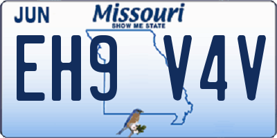 MO license plate EH9V4V