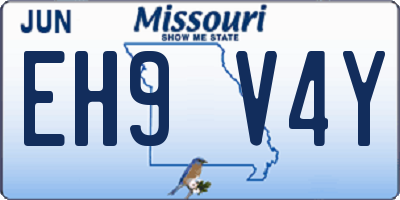 MO license plate EH9V4Y