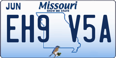 MO license plate EH9V5A