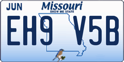 MO license plate EH9V5B