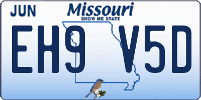 MO license plate EH9V5D