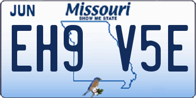 MO license plate EH9V5E