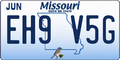MO license plate EH9V5G
