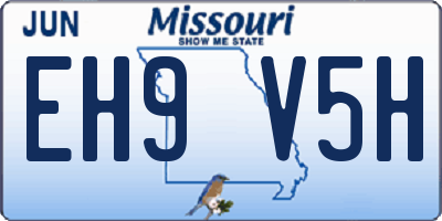 MO license plate EH9V5H