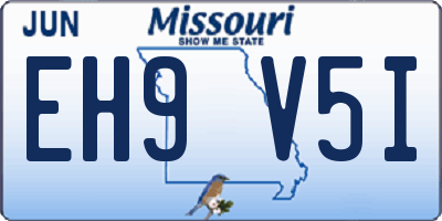 MO license plate EH9V5I