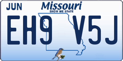 MO license plate EH9V5J