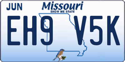 MO license plate EH9V5K