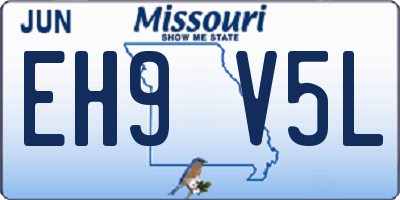 MO license plate EH9V5L