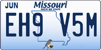 MO license plate EH9V5M