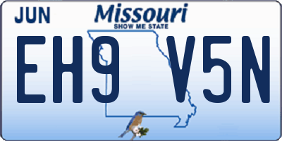 MO license plate EH9V5N