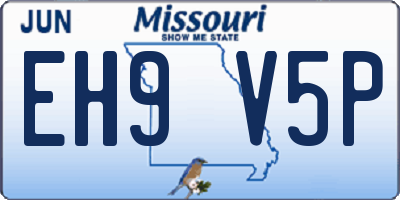 MO license plate EH9V5P