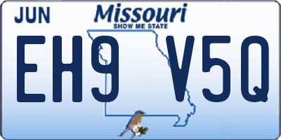 MO license plate EH9V5Q