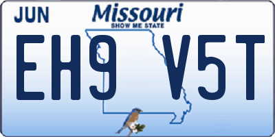 MO license plate EH9V5T