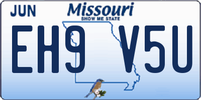 MO license plate EH9V5U