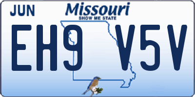 MO license plate EH9V5V