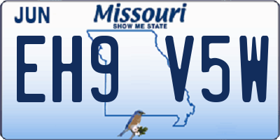 MO license plate EH9V5W