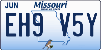 MO license plate EH9V5Y