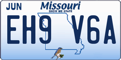 MO license plate EH9V6A