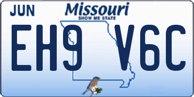 MO license plate EH9V6C