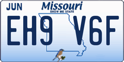 MO license plate EH9V6F