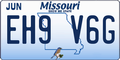 MO license plate EH9V6G