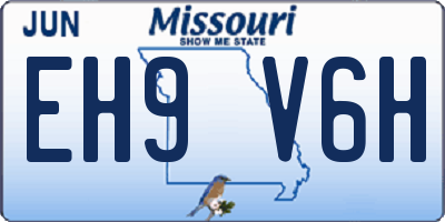 MO license plate EH9V6H