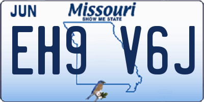 MO license plate EH9V6J