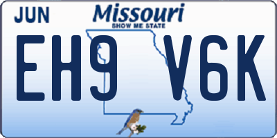 MO license plate EH9V6K