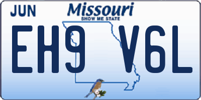 MO license plate EH9V6L