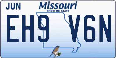 MO license plate EH9V6N