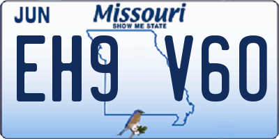 MO license plate EH9V6O
