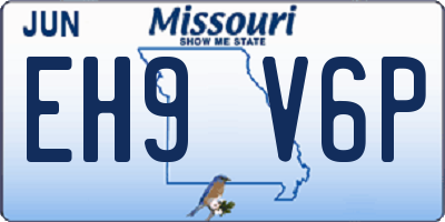 MO license plate EH9V6P