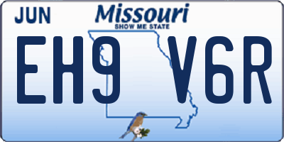 MO license plate EH9V6R