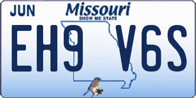 MO license plate EH9V6S