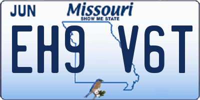 MO license plate EH9V6T