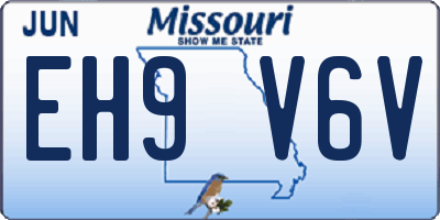MO license plate EH9V6V