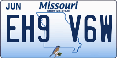 MO license plate EH9V6W