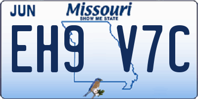 MO license plate EH9V7C