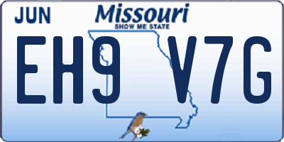 MO license plate EH9V7G