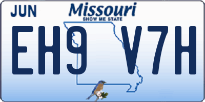 MO license plate EH9V7H