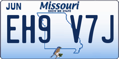 MO license plate EH9V7J