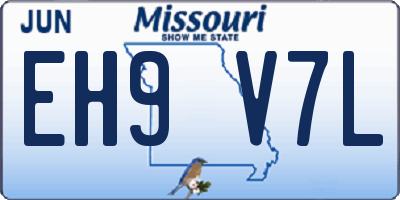 MO license plate EH9V7L