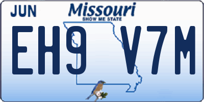 MO license plate EH9V7M